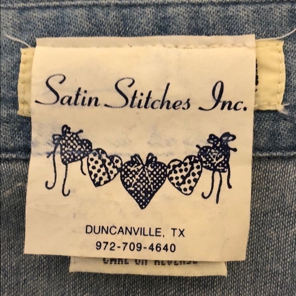 Blue Mountain Embroidered Denim w/ Hearts Sz S - Picture 10 of 15